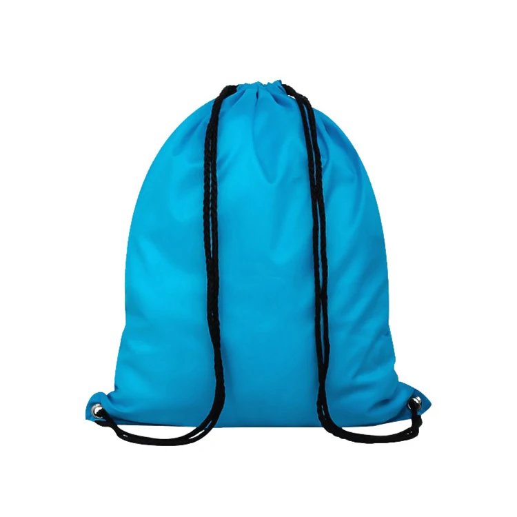
promotional sports travel backpack polyester reusable custom drawstring tote bag 