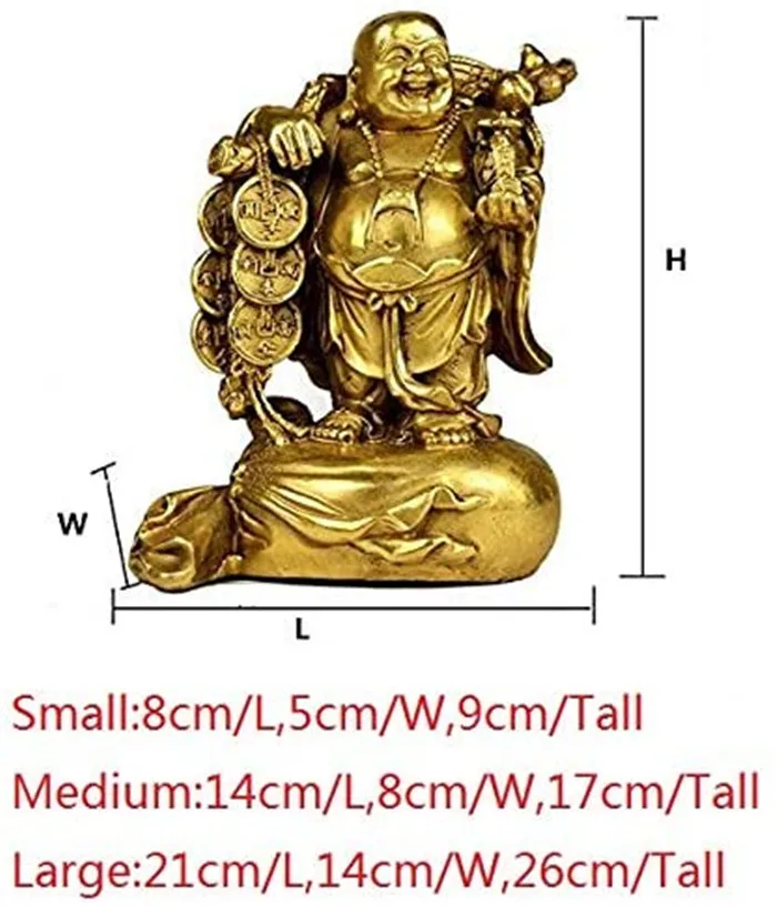 qhtongliuhewu Figura Decorativa de Buda Sonriente con energía Solar 