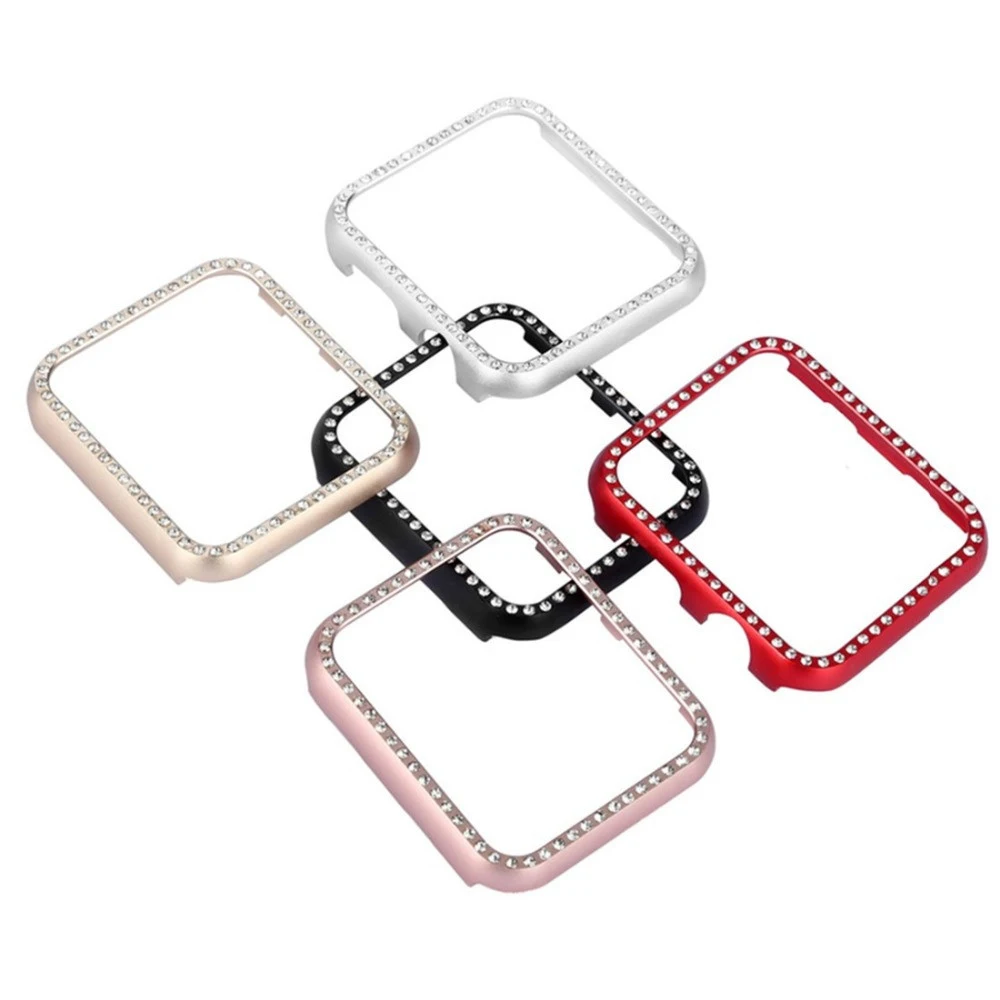 

Luxury Case for Apple watch series 7 6 5 4 44mm 40mm 41mm 45mm watch Accessories cover Bumper Diamond Protector case for iWatch