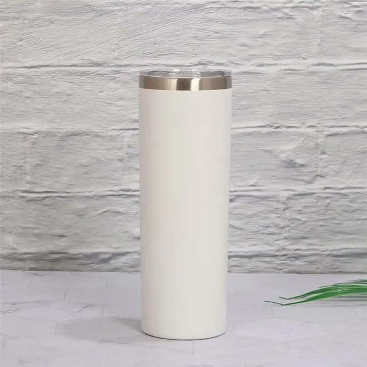 

2021 new wholesale high quality 20oz Skinny White Straight Stainless Steel travel blank sublimation tumbler