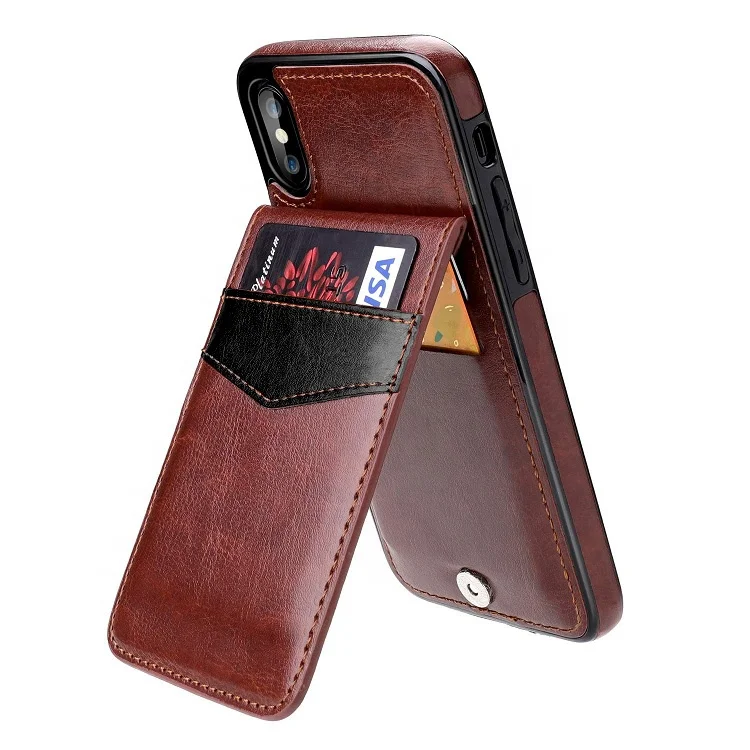 

Premium PU Leather Magnetic Clasp Kickstand Wallet with Card Holder Back Phone Case for iPhone 12 Pro Max X 11, Black,blue,brown,red,white