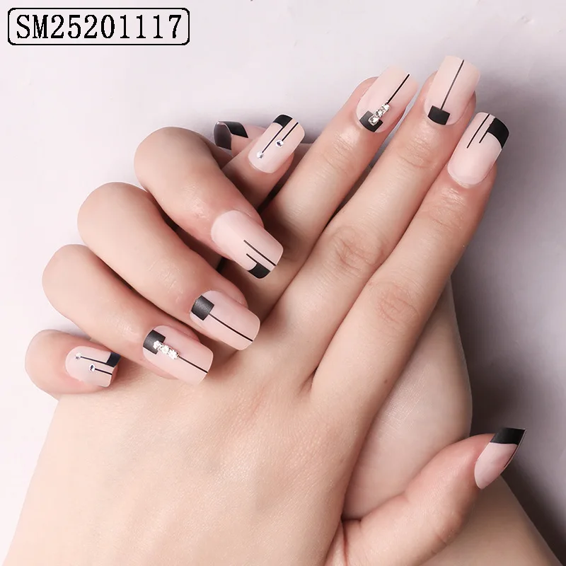 

Good Quality Sheet music fashion french short square press on nails trendy press on nails