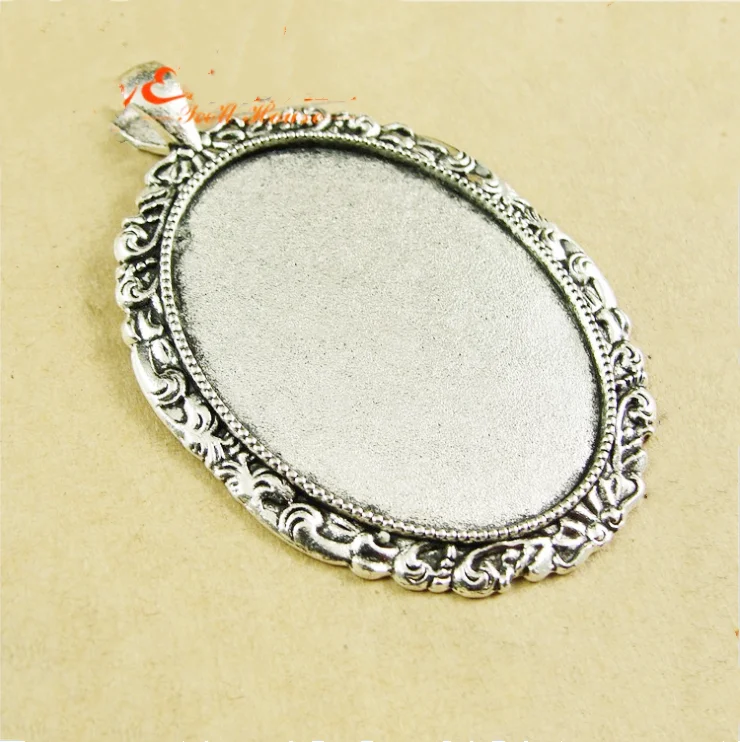 

High Quality Blank Retro Three-Dimensional Carved Edge Oval Base Setting Large Bezel Trays For Jewelry, Picture