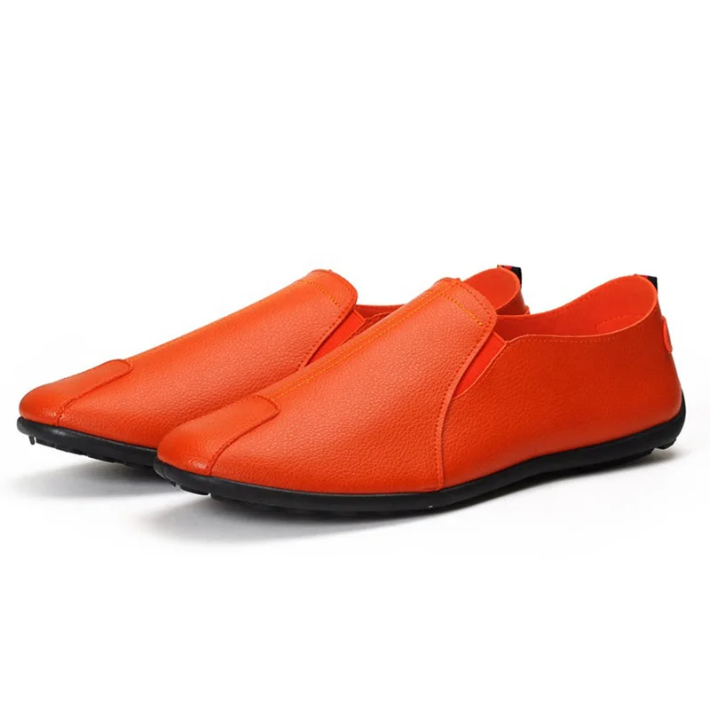 

hot selling Leather Casual Shoes Fashion PU Flat Shoes Men Soft Sole for Business, Colorful