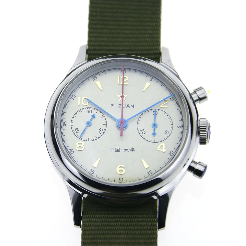 

Sapphire Exhibition Case Back Seagull movement 1963 Mechanical Chronograph Mens watch Pilot watch B-uhr Official Reissue D304