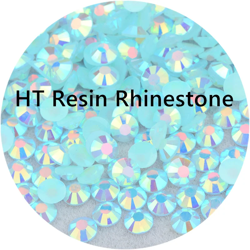 

Hongtao Wholesale 2mm 3mm 4mm 5mm 6mm Flatback Nail Crystal Stones Lt. Aquamarine AB Round Resin Rhinestones