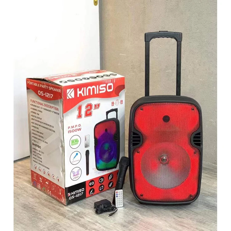 

QS-1217 New Bass Speaker KIMISO 12inch Big TWS Bass Speaker With Wireless Microphone