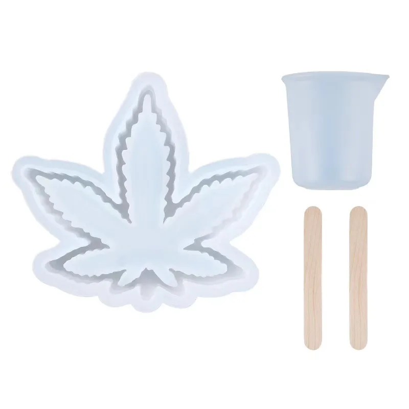 

DIY Epoxy Leaf Silicone Mould Large Size Hemp Leaf Shape Ashtray Silicone Mold for Resin, Transparent