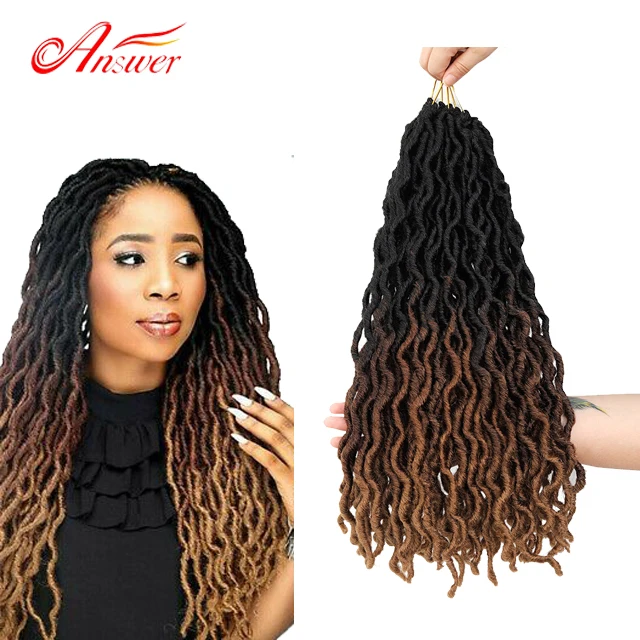 

Answer color braids Braiding hair Faux Locs Curly 18 inch Soft Crochet Braids Dread Bohemian Gypsy Locs hair Extensions 100g/pc, 5colors available