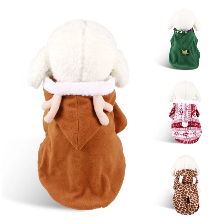 

Christmas Brown elk design small dog clothes cat dress