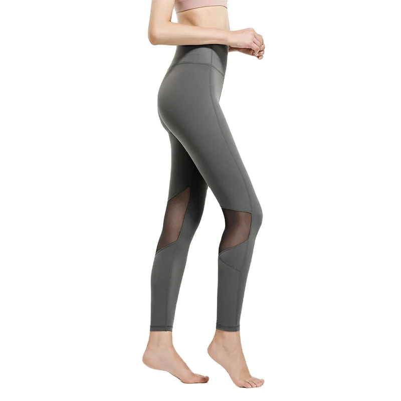 

New naked feeling quick drying peach hip pants dance training fitness pants stretch exercise 9-point Yoga Pants female fitness, Black / wine color / high grade grey