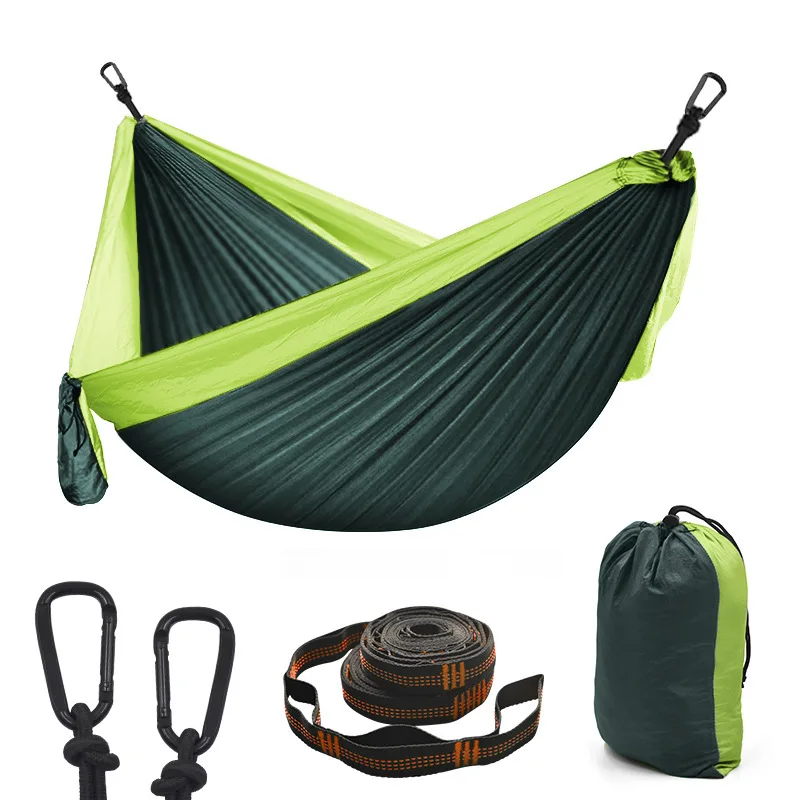 

hammocks Outdoor camping ultra-light portable nylon parachute cloth color matching free standing hammock swing