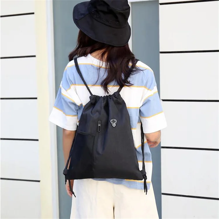 

Promotional Custom Logo High Quality Simple Design Small Gift Gym Black Drawstring Bag Canvas, Custom color