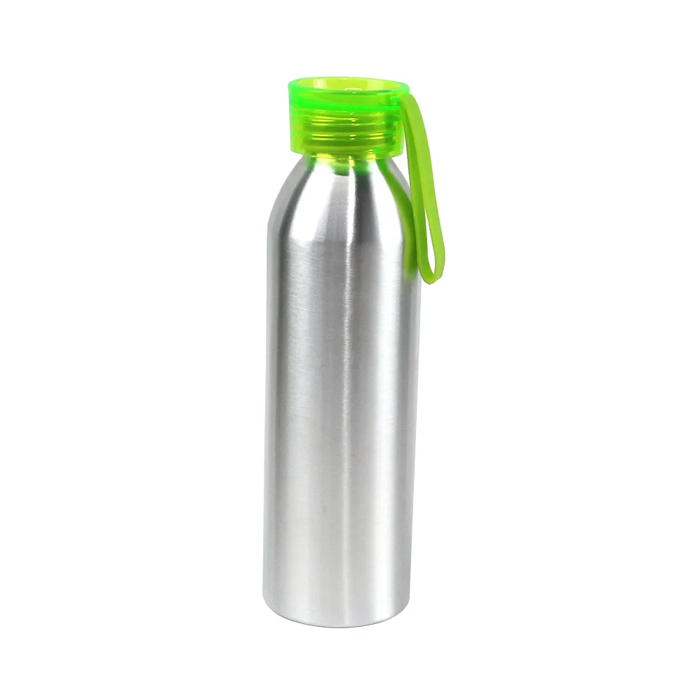 

600ml Customized Promotional Bottle Aluminum Sport Water Bottle/Aluminum Water Bottle With Silicone Rope, Available colors or custom colors