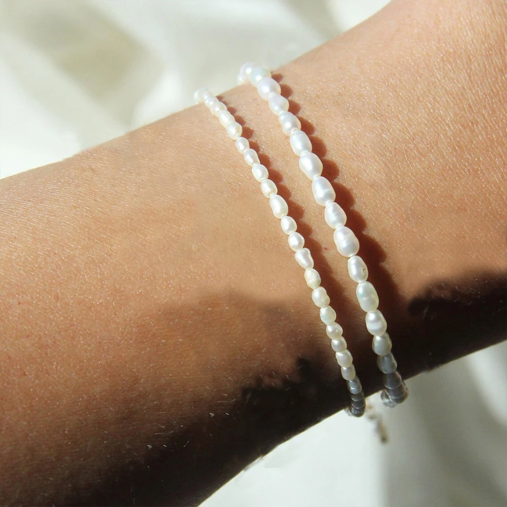 New Bohemian Women Fashion Stainless Steel Jewelry Imitation Pearl Bracelet Adjustable