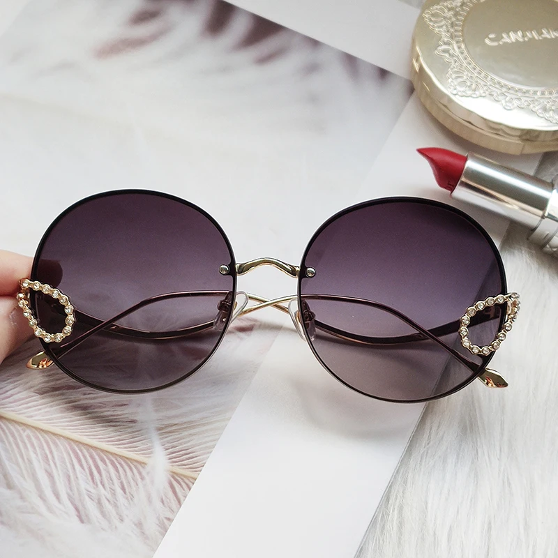 

HBK 2021 Round Rhinestone Sunglasses Women Vintage Diamond Gorgeous Brand Sun Glasses for Female TOP Quality Oculos UV400