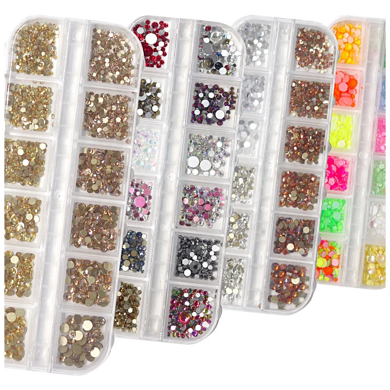 

size Flat Bottom Glass Nail Rhinestone Decorations Crystal 3d Manicure Nail Art Accessories
