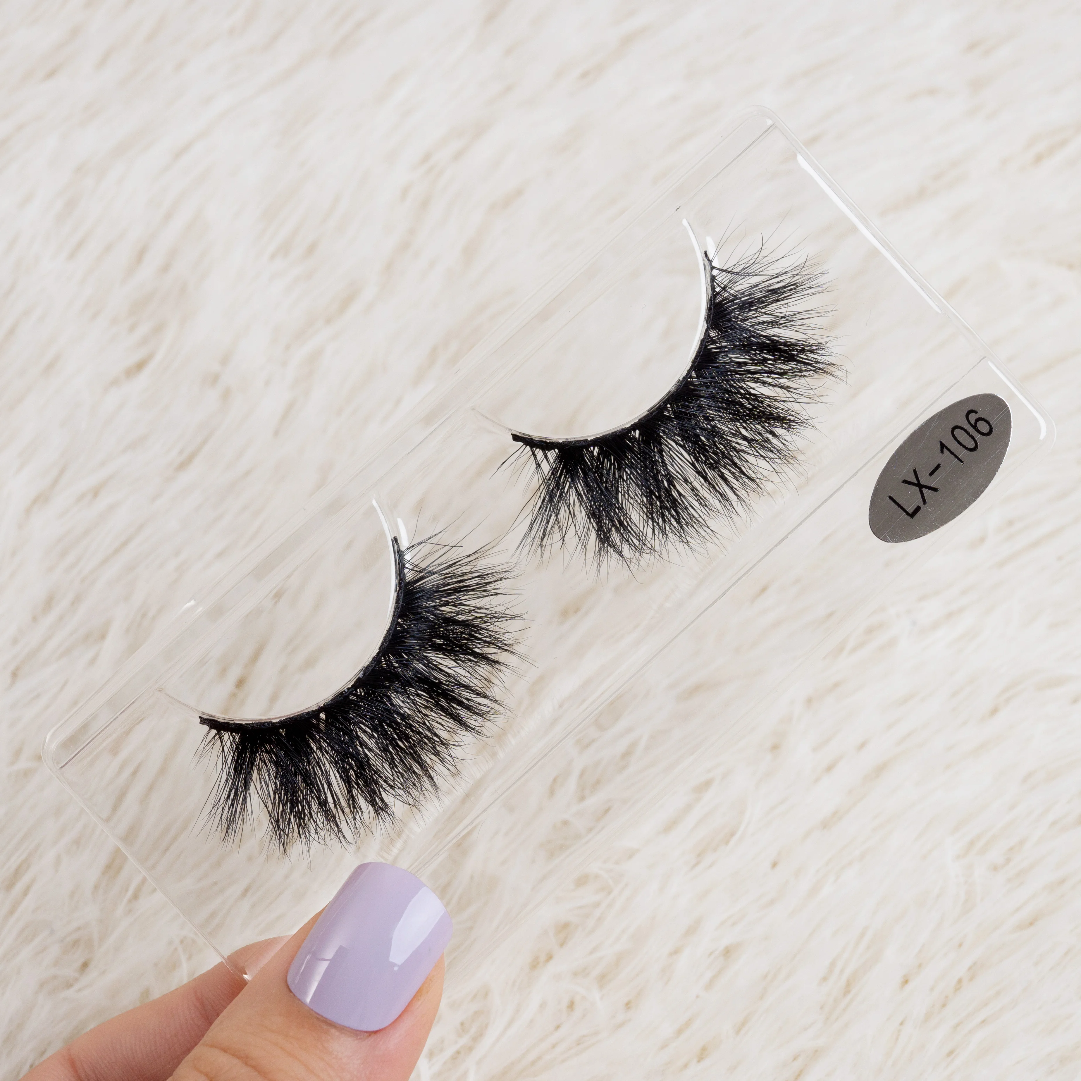 

thick fluffy mink eyelash private label 3d mink custom box extensions vendor, Black color, colorful color also available