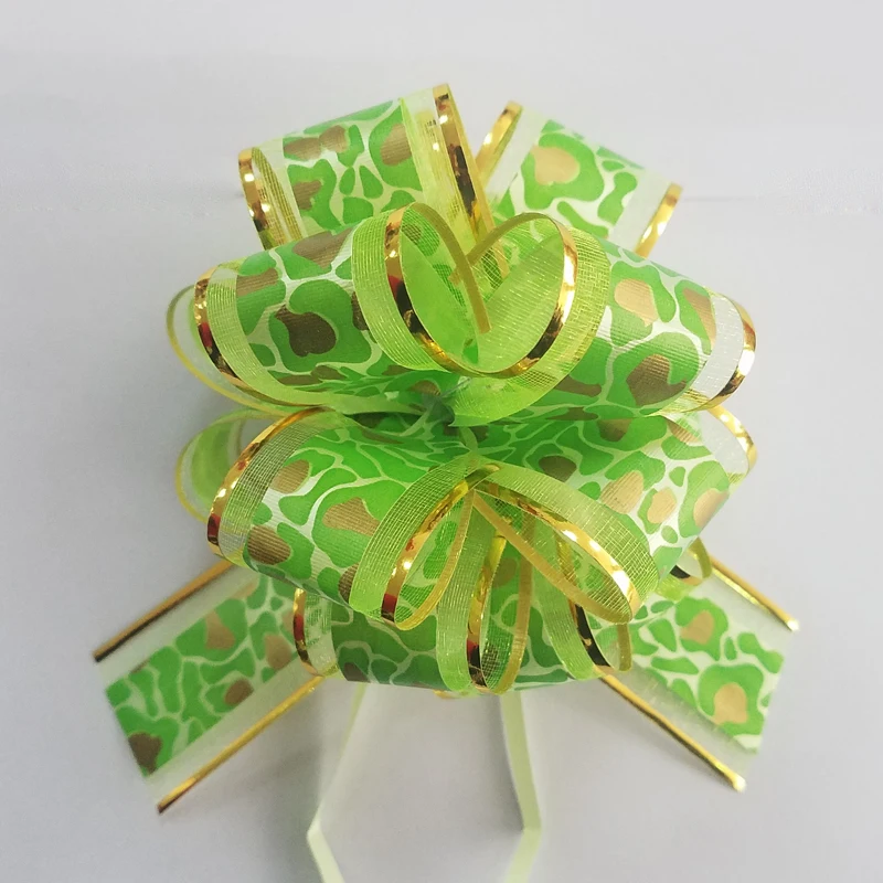 Wholesale 6 Inch Organza Ribbon Pom Pom Pull Bow Christmas Gift Pull