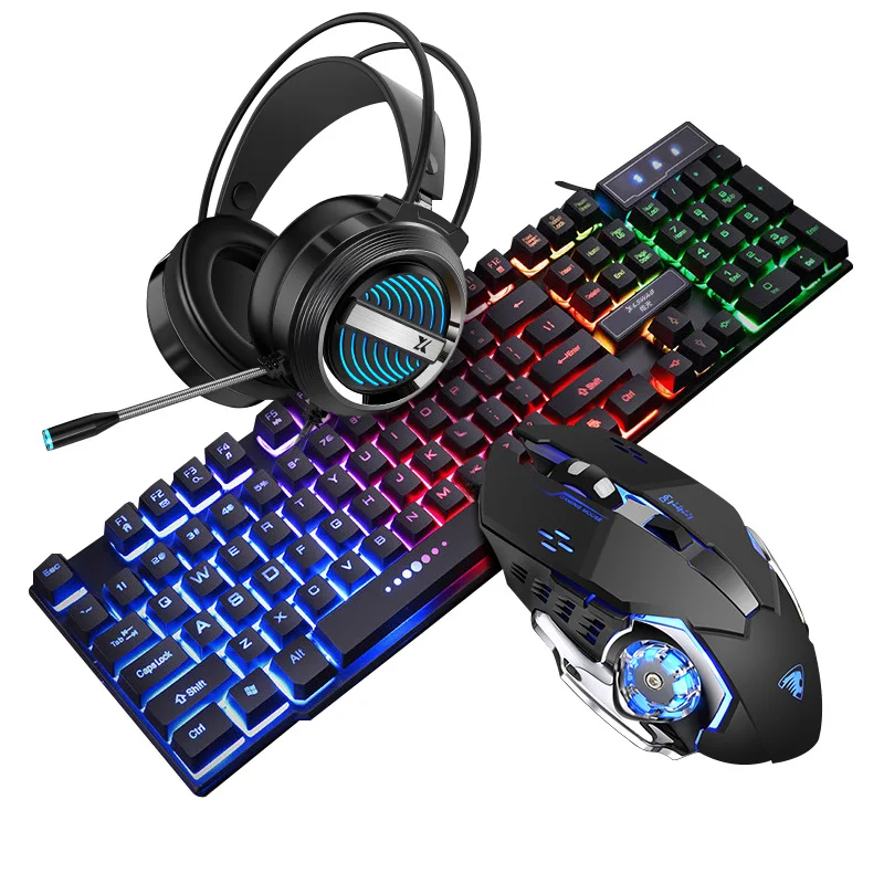 

GX50 Professional Gaming Keyboard and mouse combo RGB Backlit USB Wired Keyboard For PC Desktop Laptop Computer, Black white