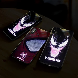 Spider Autoluminescence Glow Dark TPU Tempered Glass Phone Case