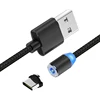 1M Fast Charging Magnetic Micro USB Cable Nylon Braided with LED Indicator Cable Charging For Samsung