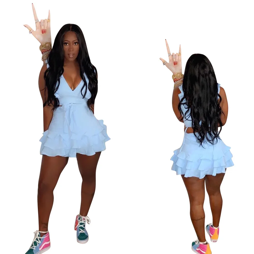 

2020 Hot Sale Summer skirt Casual Dresses Two Piece Trendy Women Clothing, As pics