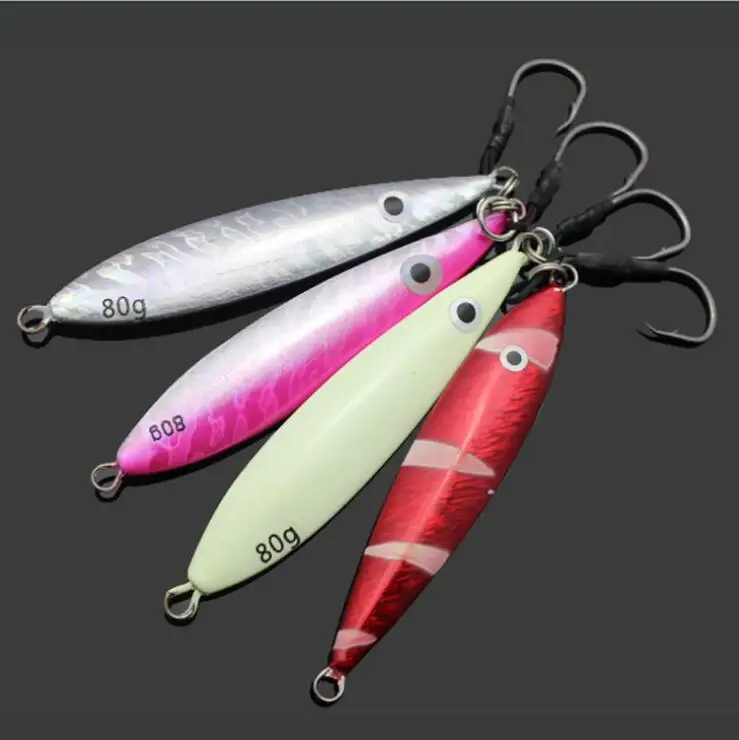 

WEIHE new design red stripe luminous silver multicolor jig metal heads baits lead fish fishing hard lure, See details