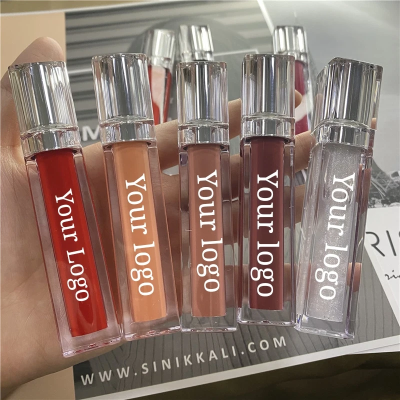 

Private logo manufacturer custom sexy plumping lipgloss silver tube waterproof makeup liquid lipstick, Multicolor