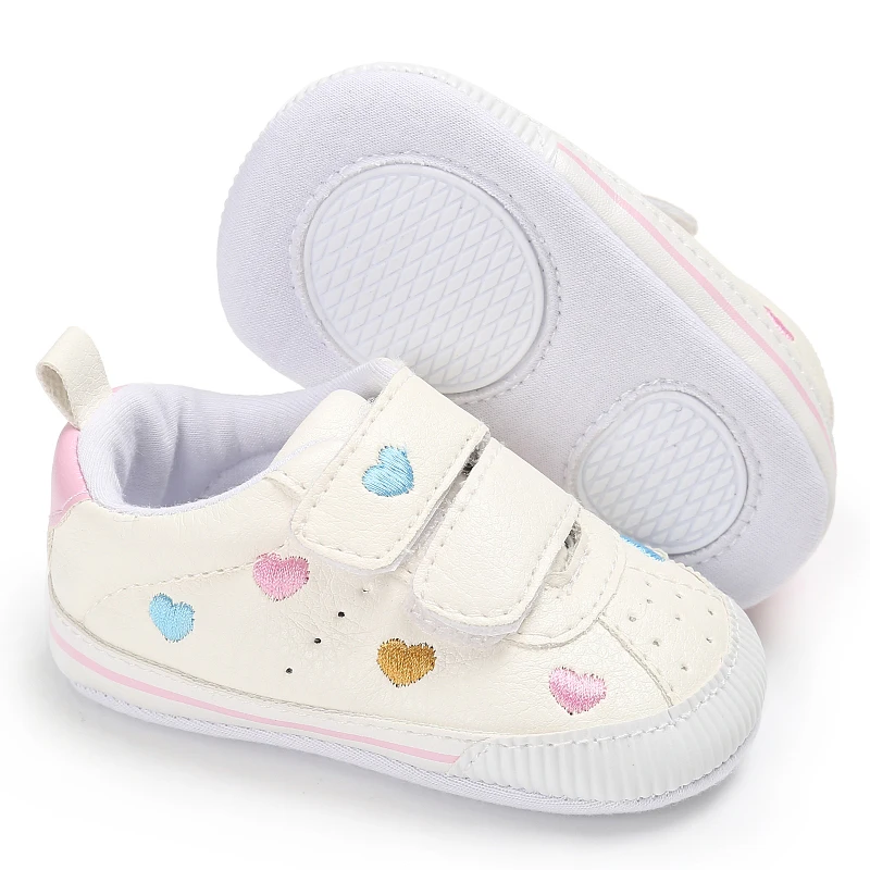 

Wholesale white star rubber hard sole heart-shaped kids toddler shoes Baby, 5 colors