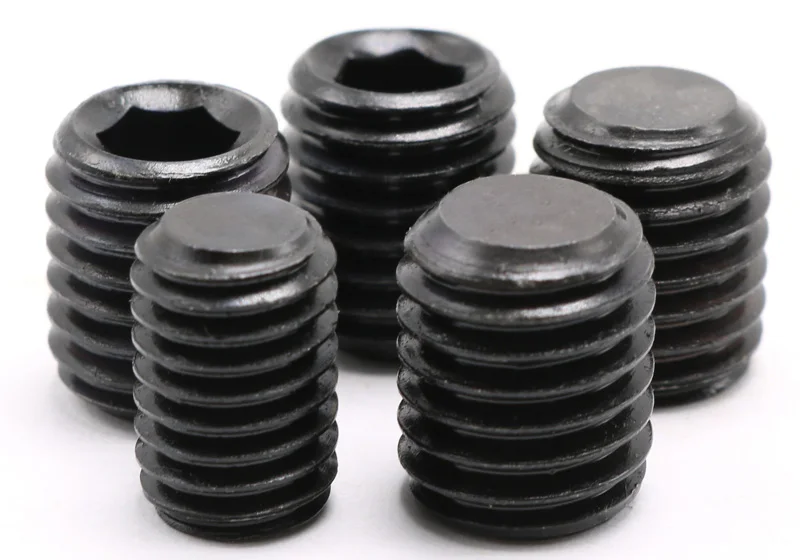 din916 黑色公制螺纹 grub 螺丝凹点内六角止动螺丝无头