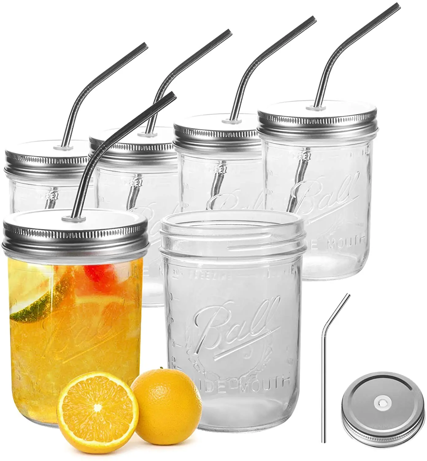 

Cost Effective Mason Jars 8.5oz 17oz Empty Clear Mason Jar With Or Without Holes And A Straw, Transparent