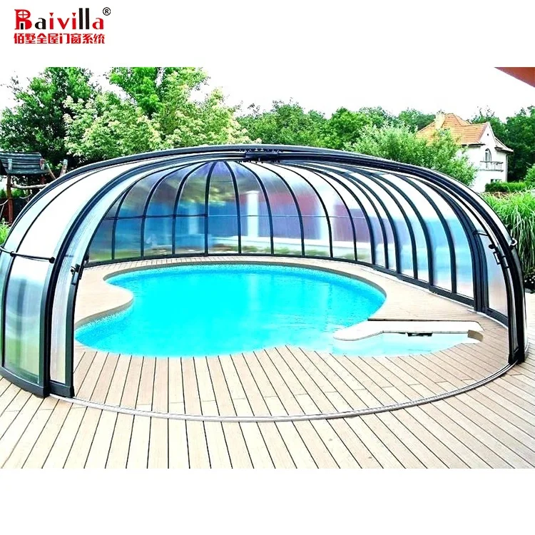 

Anti-uv Swimming Pool Canopy Enclosed Cover Polycarbonate Sheet Sun Shade Pool, Customized color