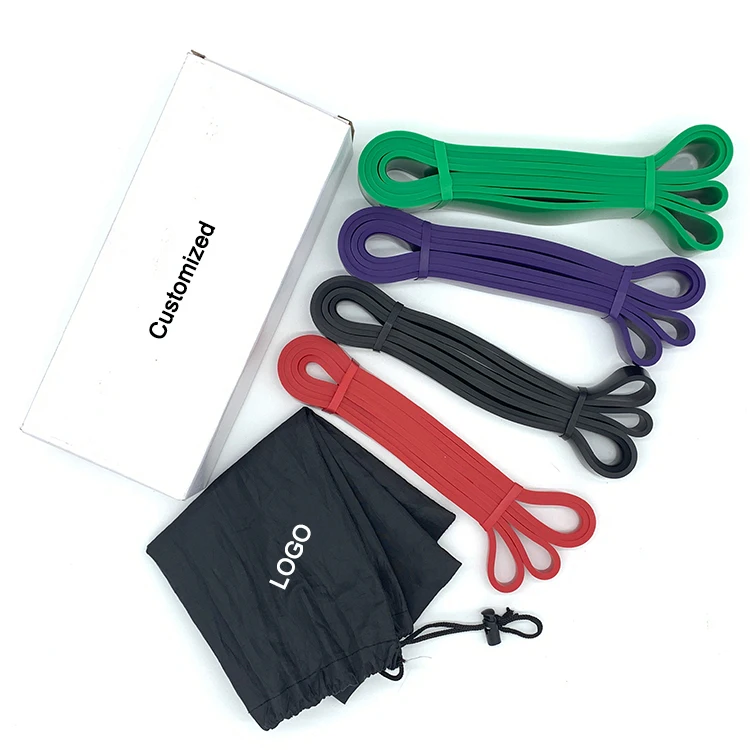 

High quality fitness mini pull up assist long resistance band set of 4