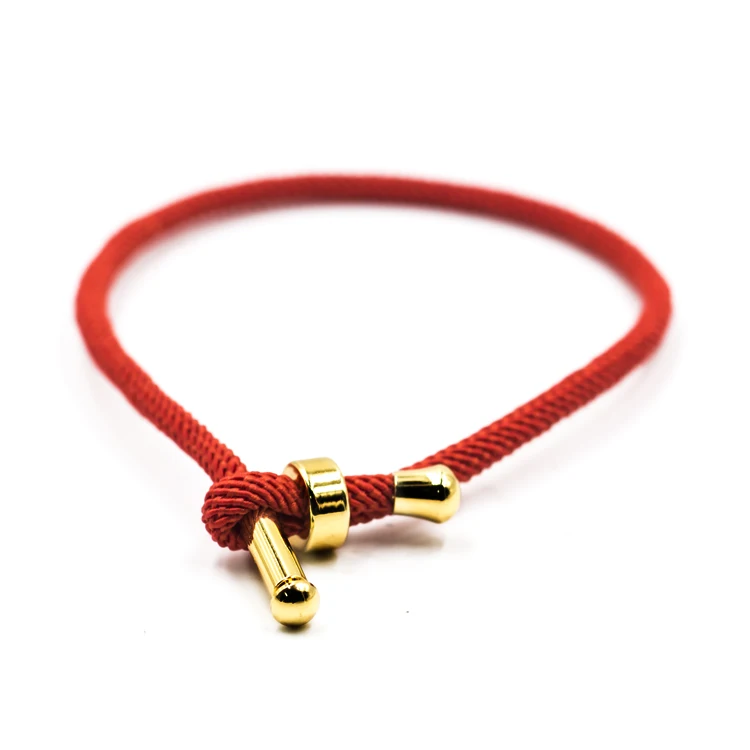 

2022 New Arrival Simple design good luck bracelet red Nylon cord adjustable bracelet, Red,black, other colors can make as well