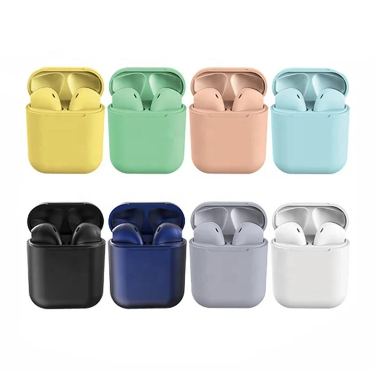 

Colorful Macaron i12 TWS Wireless Earphones inpod12 Touch Control Blue-tooth 5.0 With Charging Case, Black, white, pink, yellow, green, blue, black, gray