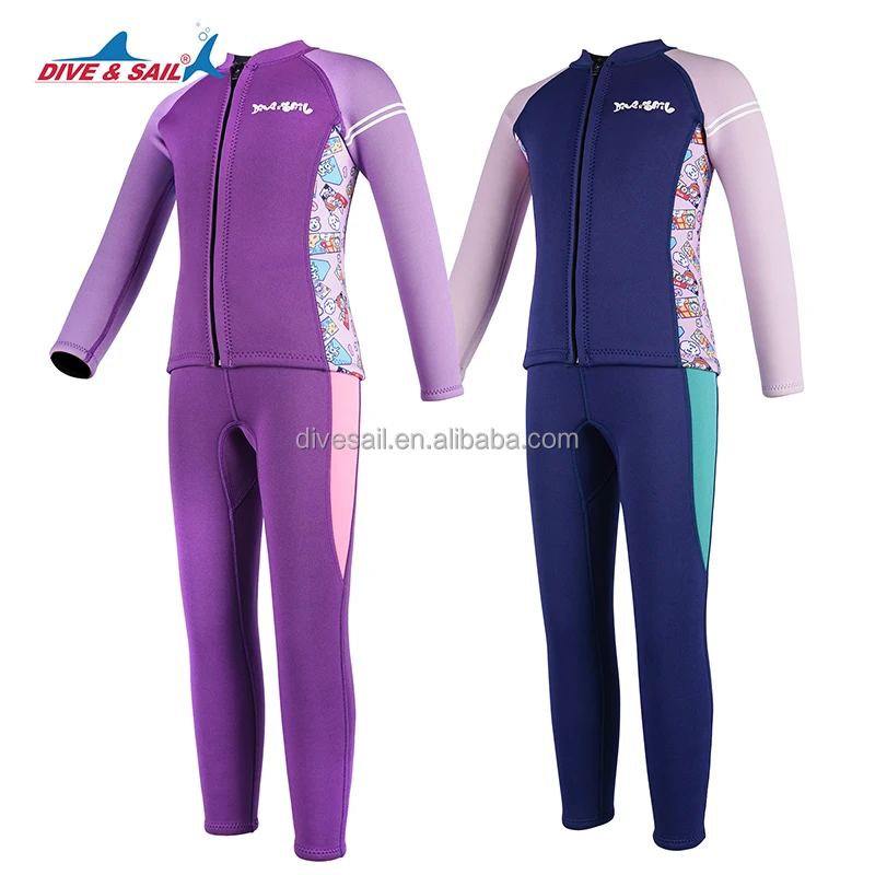 DIVE&SAIL Manufacturer New Style Beach Water Sports Diving 2.5mm Long Sleeve Split Neoprene Kids Wetsuits Wet Suits