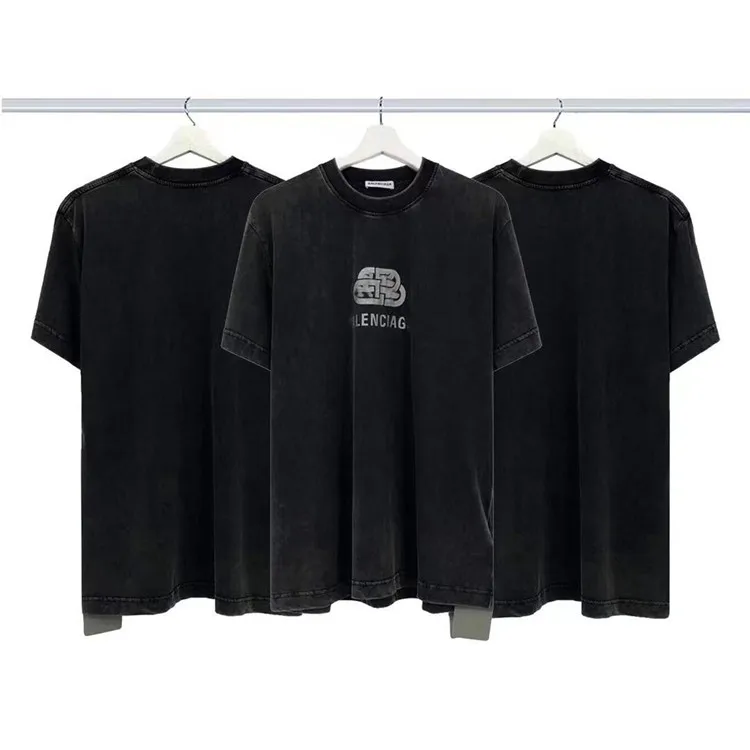 

wholesale High Quality Luxury Branded Cotton Oversized Men White striped Balanciaga T shirt