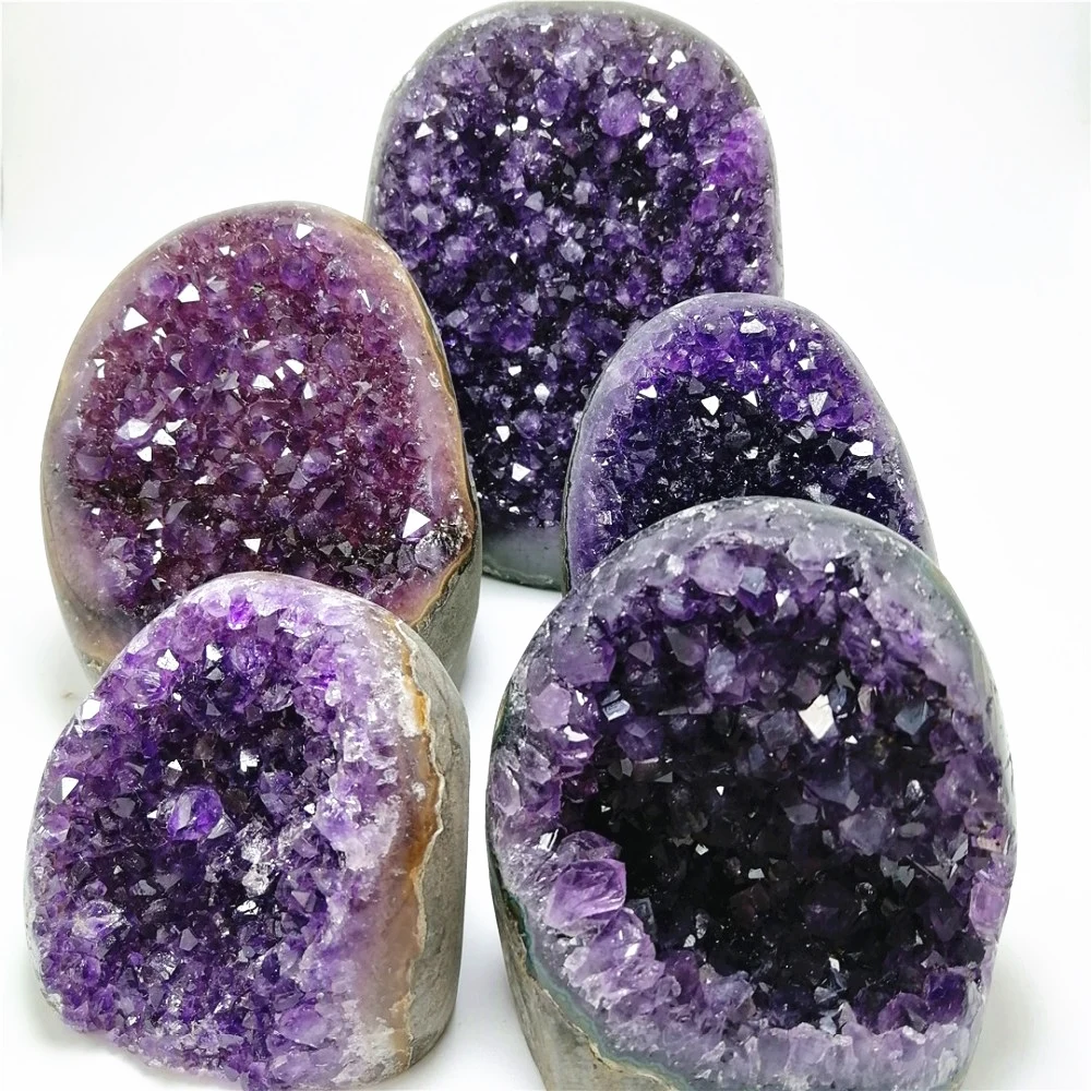 

Hot sale quality good uruguary dark purple amethyst cluster natural amethyst geode chakra crystal decoration