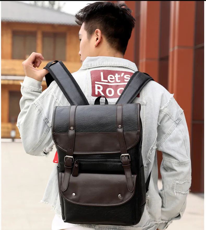 

New arrival large-capacity waterproof leather Backpacks Laptop Backpack Multifunction Travel Bag schoolbag