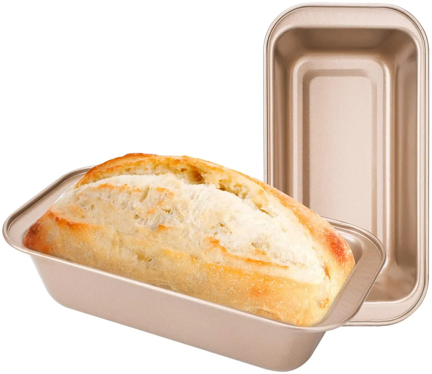 

Kitchen carbon steel Metal christmas french bread pans for baking, Countertop square nonstick bread pan, Gold or black