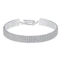 

clear rhinestone collar necklace crystal choker for wedding