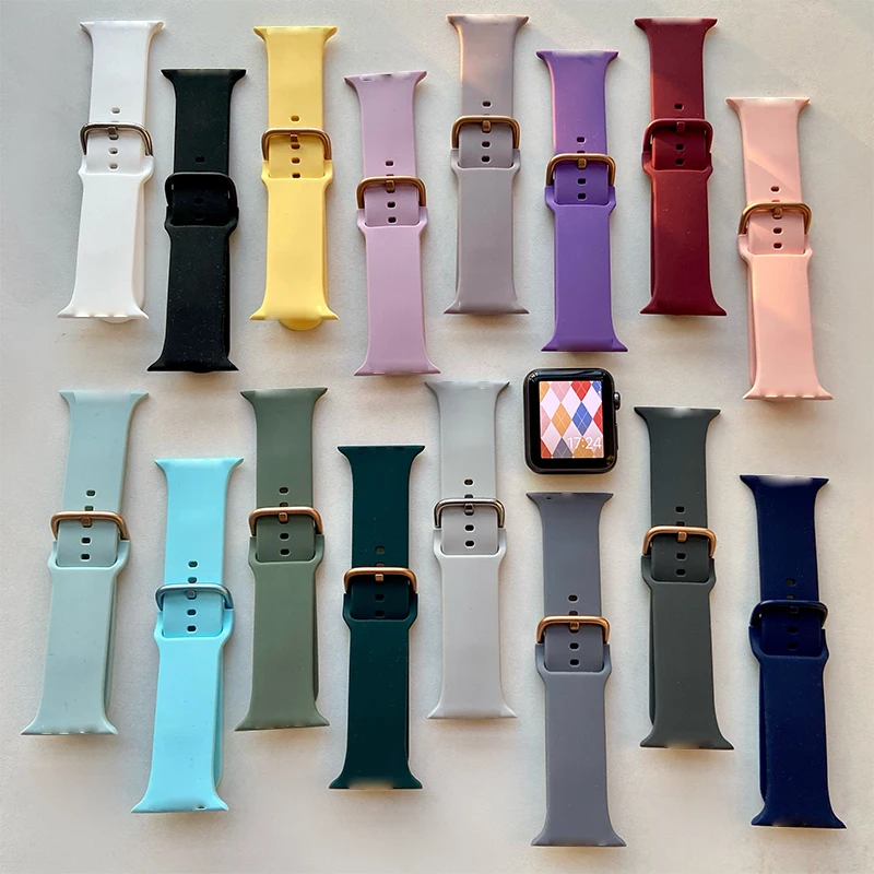 

Wholesale Silicone For i Watch Band For Apple Watch Band For Watch Bands, 16 colors