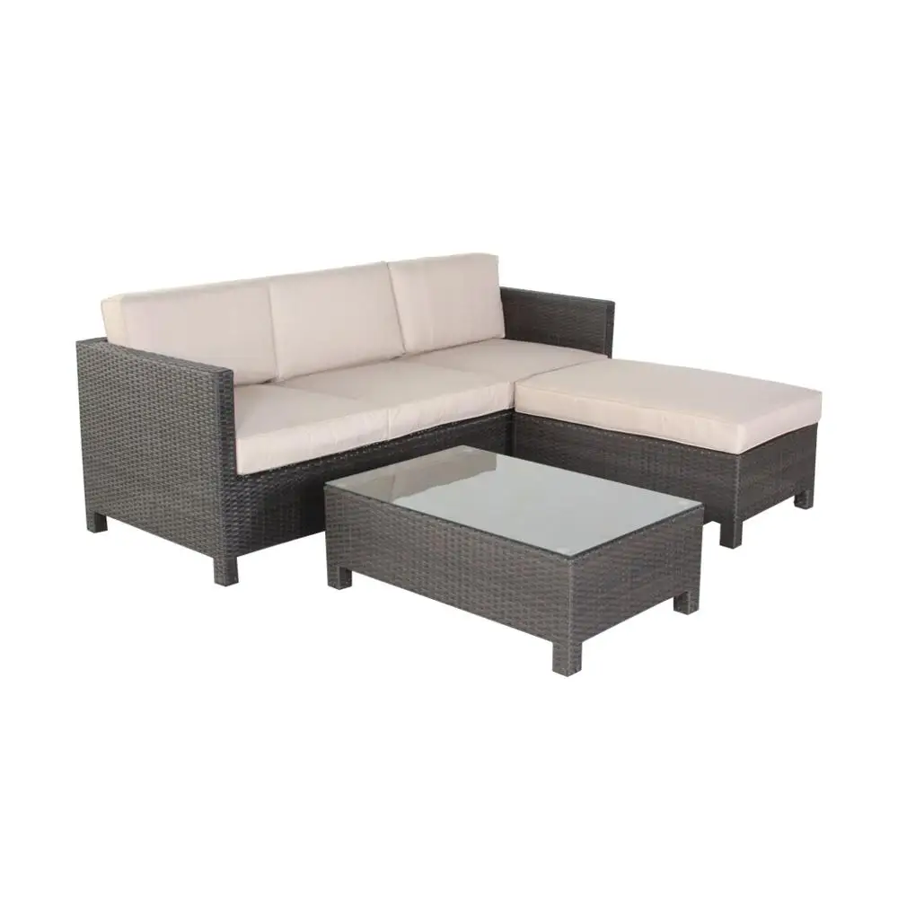 
Patio Sofa Set PE Wicker leisure Rattan Furniture garden Sectional Conversation Outdoor Furniture Sofa Set 4 seater 