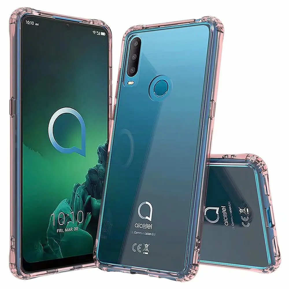 

For ALCATEL 3X 2019 Case Crystal Clear Soft TPU Shockproof Cover, As pictures