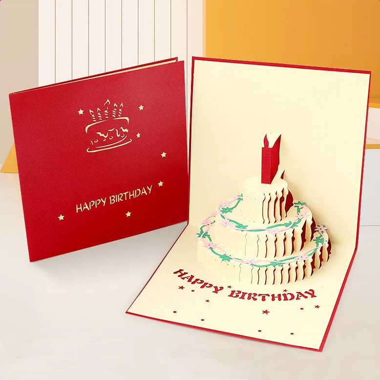 

Nicro Custom Printing Wholesale 3D Pop-Up Greeting Cards Birthday Card Happy Birthday Greeting Cards Envelopes OEM Manufacturing