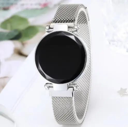 

YW35 2020 Touch Screen Ladies LED Digital Watch Adjustable Strap Magnet Watches Teenagers Electronic Wristwatch
