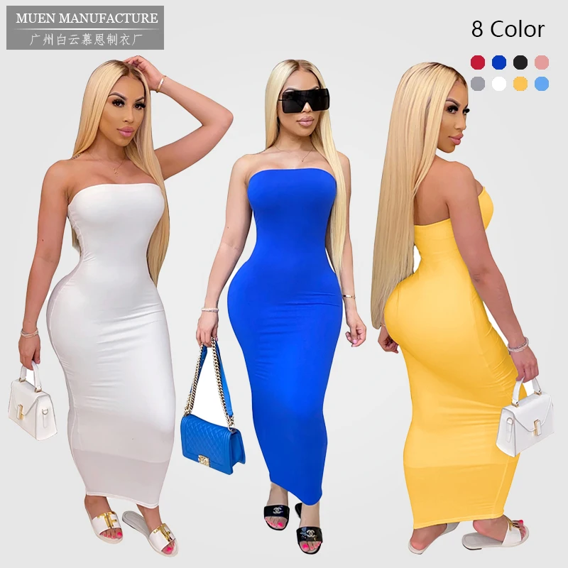 

M2838 2021Spring Dresses Women Lady Elegant Sexy Backless Max Bodycon Dress Fashion Dresses 2020 Women
