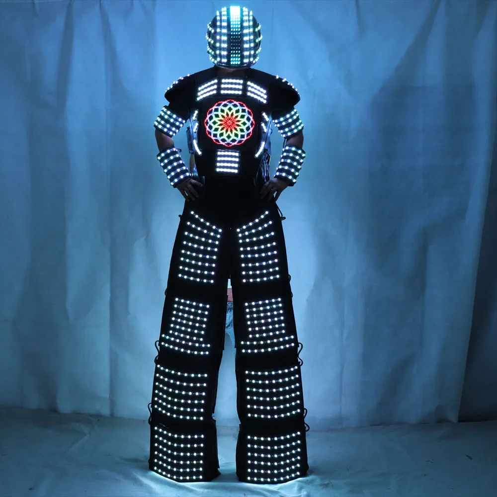 

LED Stilts Walker LED Light Robot Costume Traje de Robot Clothing event kryoman costume led disfraz de robot, Rgb