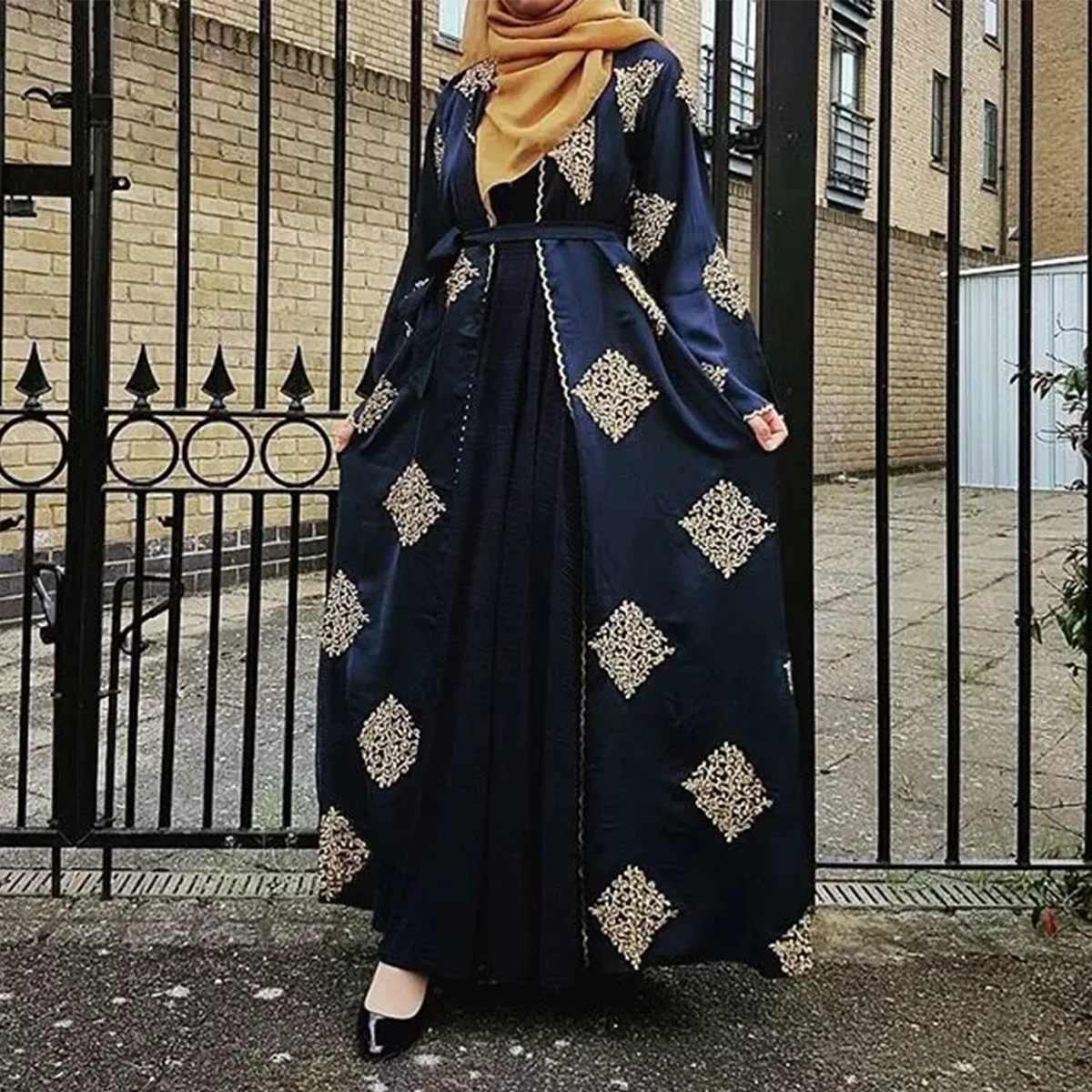 

Islamic clothing islamic evening dresses luxury embroidery abaya long sleeve maxi dresses turkey islamic, 2 colors